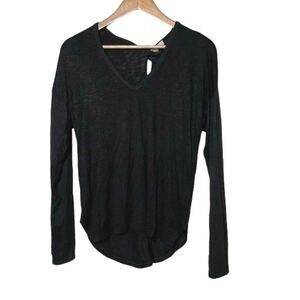 Red Haute Shirt Women's Size Small Causal Soft Long Sleeve Black Top